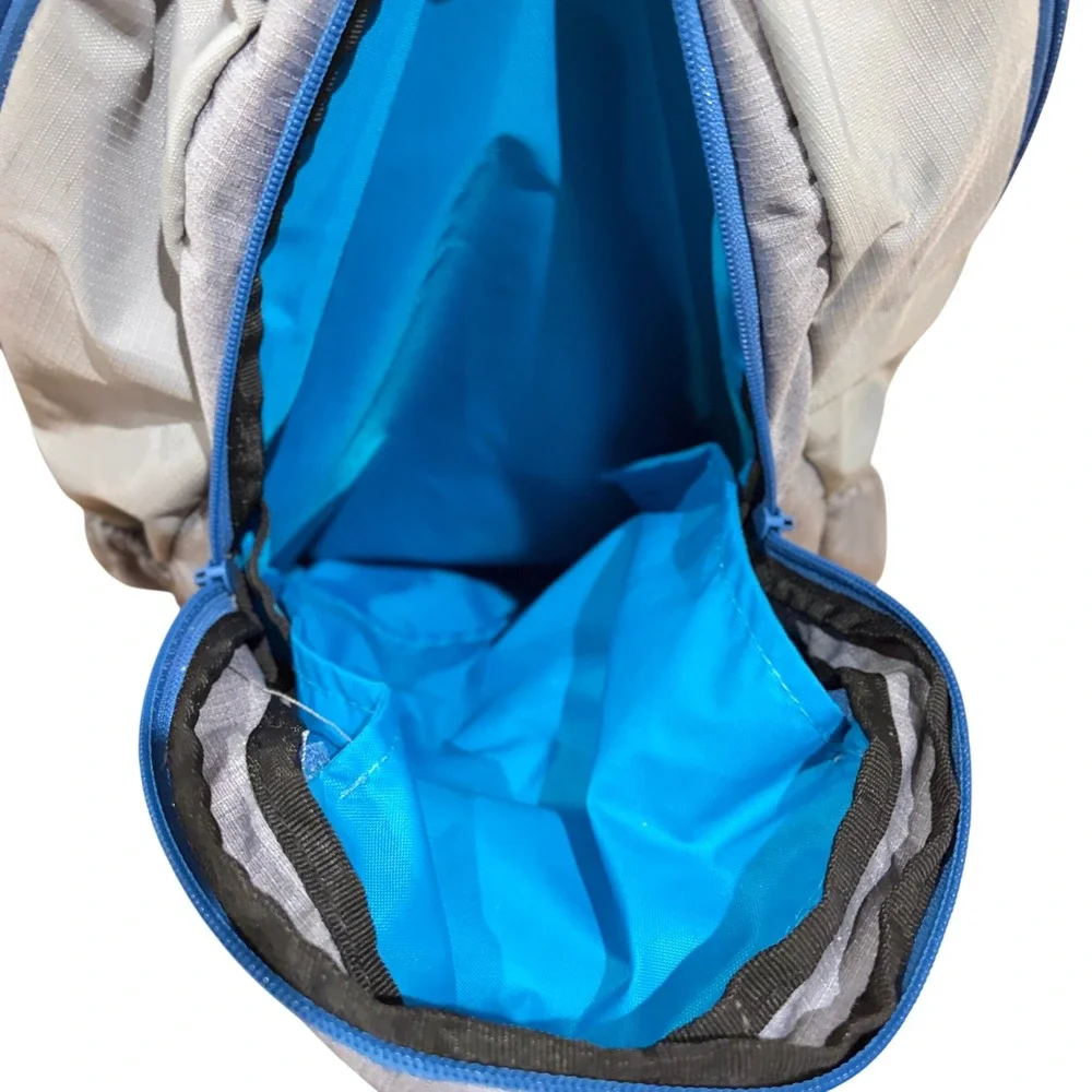 LL Bean Hiking Backpack laptop comfort carry Grey Blue Bungee Daypack School Bag